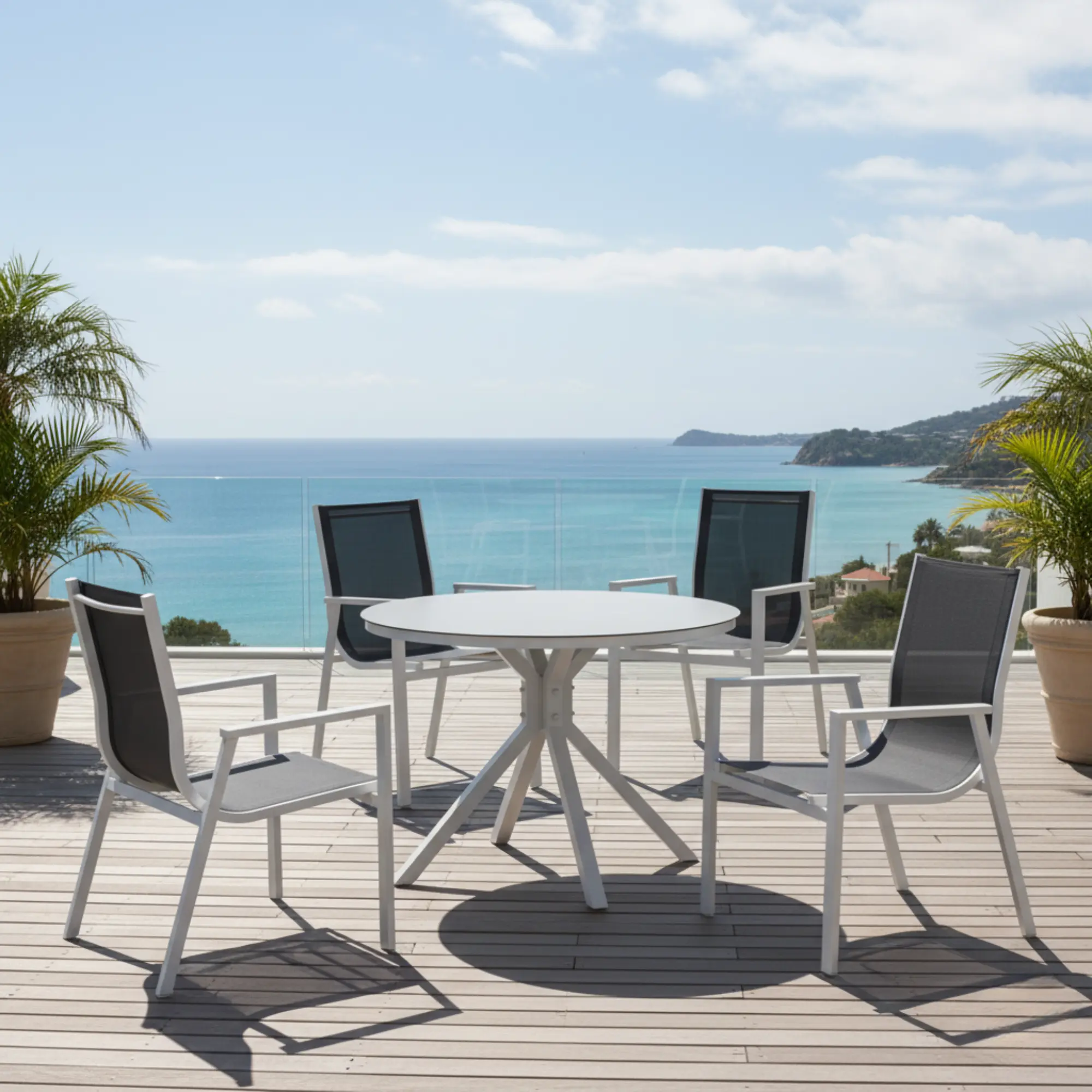 Mesa de jardín de aluminio redonda Giglio 120