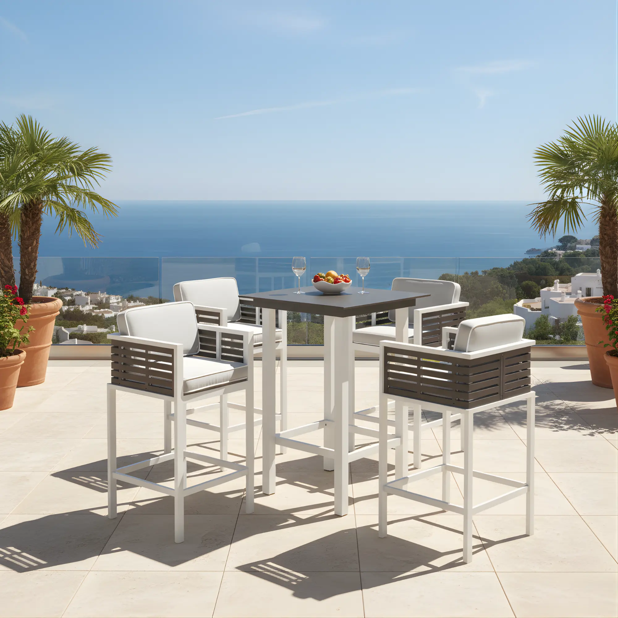 Mesa Alta de Bar Cuadrada Boracay 70