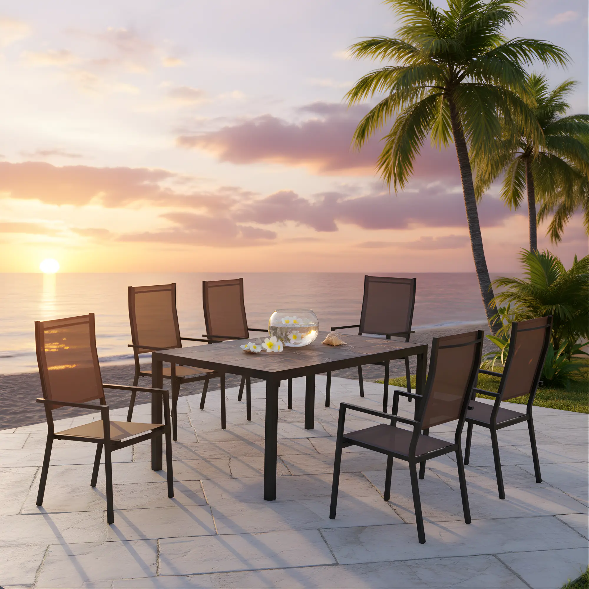 Mesa de jardín de mosaico Lomba 170