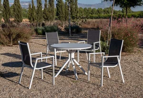 Mesa de jardín de aluminio redonda Giglio 120 HPL - Imagen 2