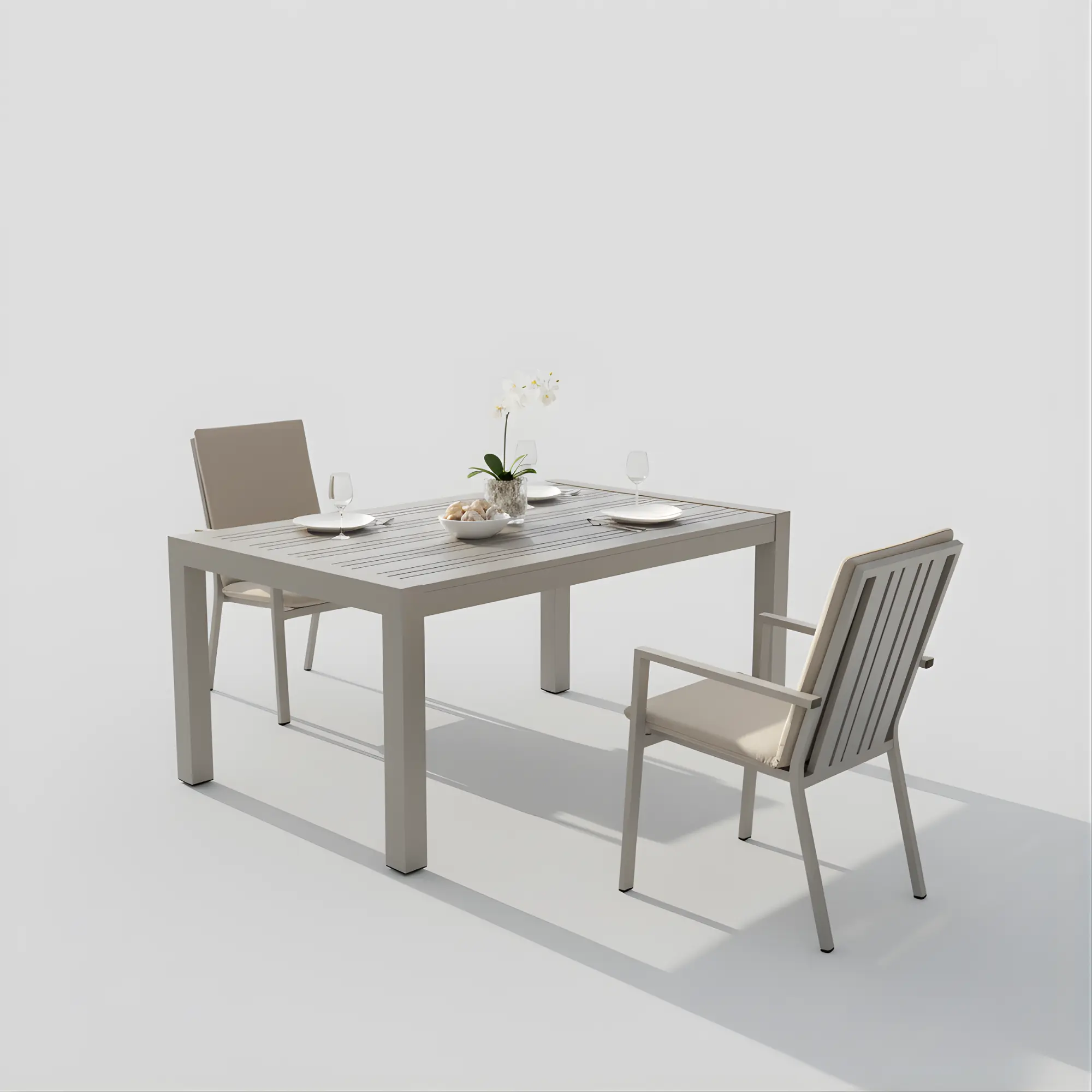 Mesa rectangular de aluminio Paola 180