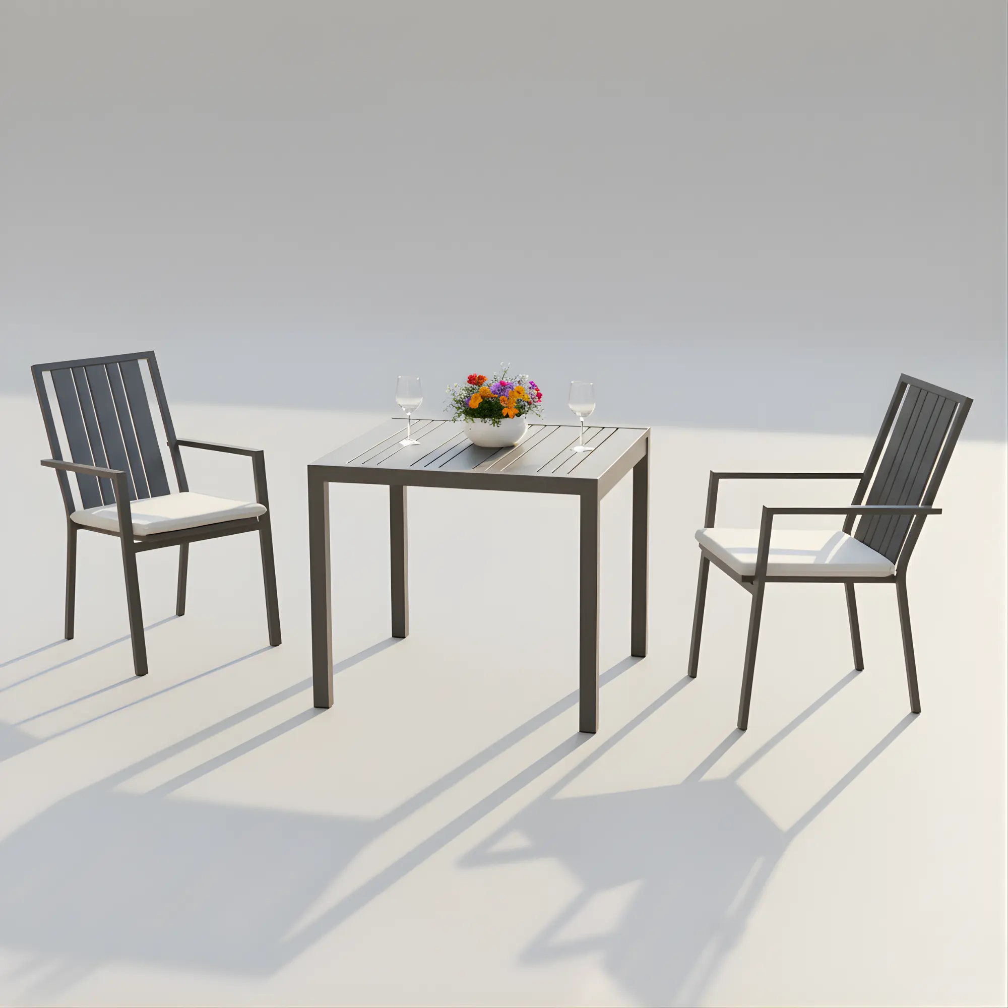 Mesa de aluminio de jardín Naloa 90x90