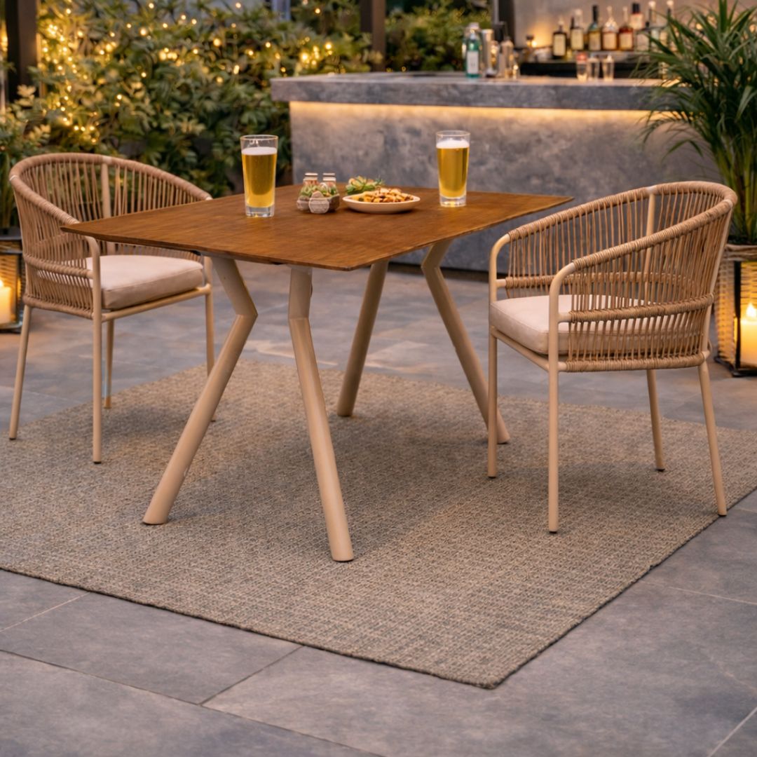 Mesa rectangular y sillas BEIRUT 140 /MIAMI