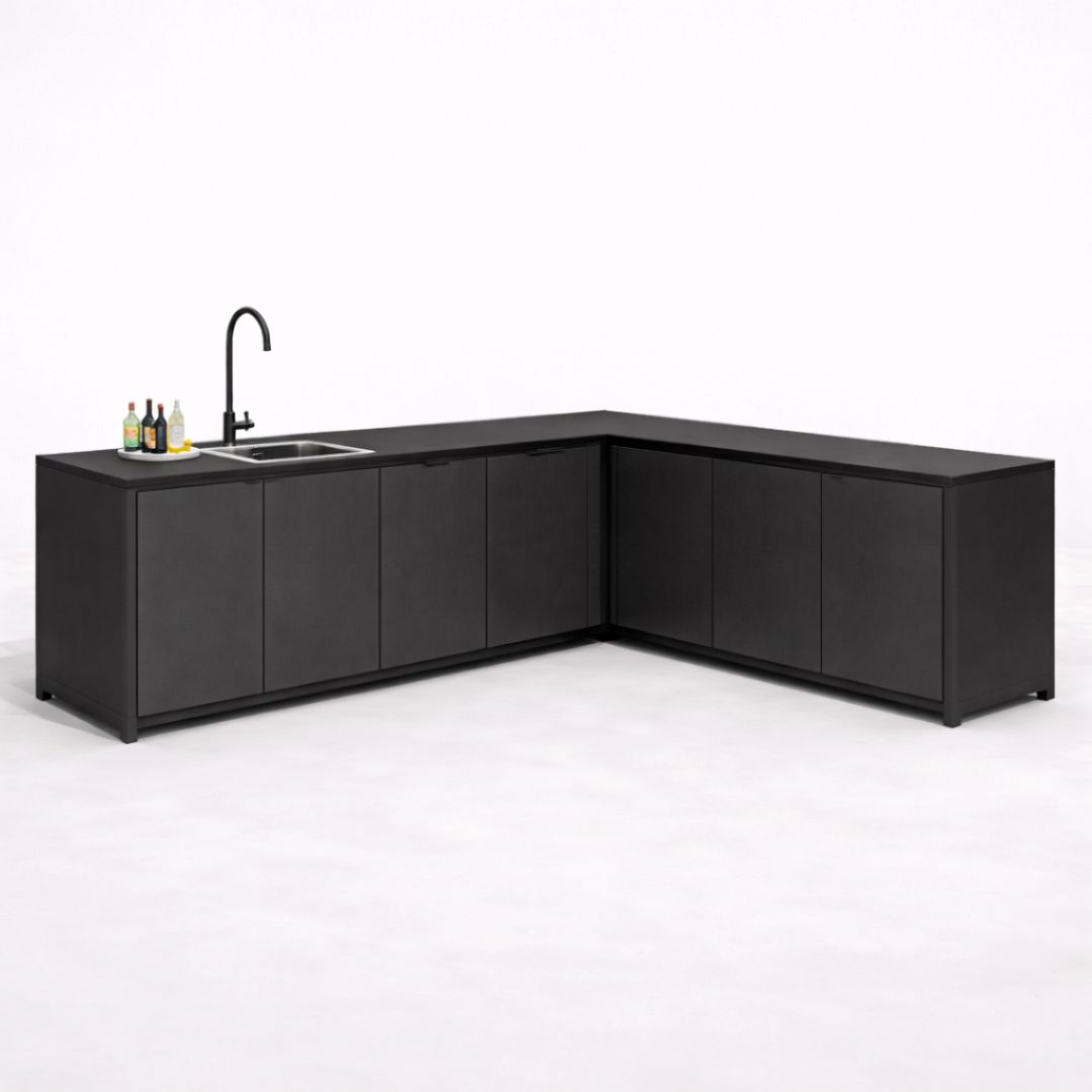 Cocina exterior modular antracita