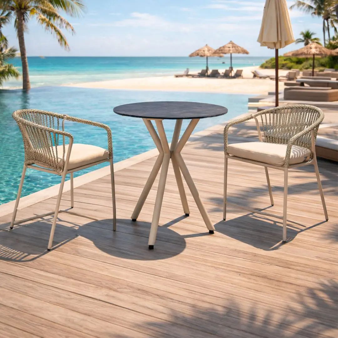 Conjunto mesa y taburetes altos BEIRUT 90 /ALDEREN