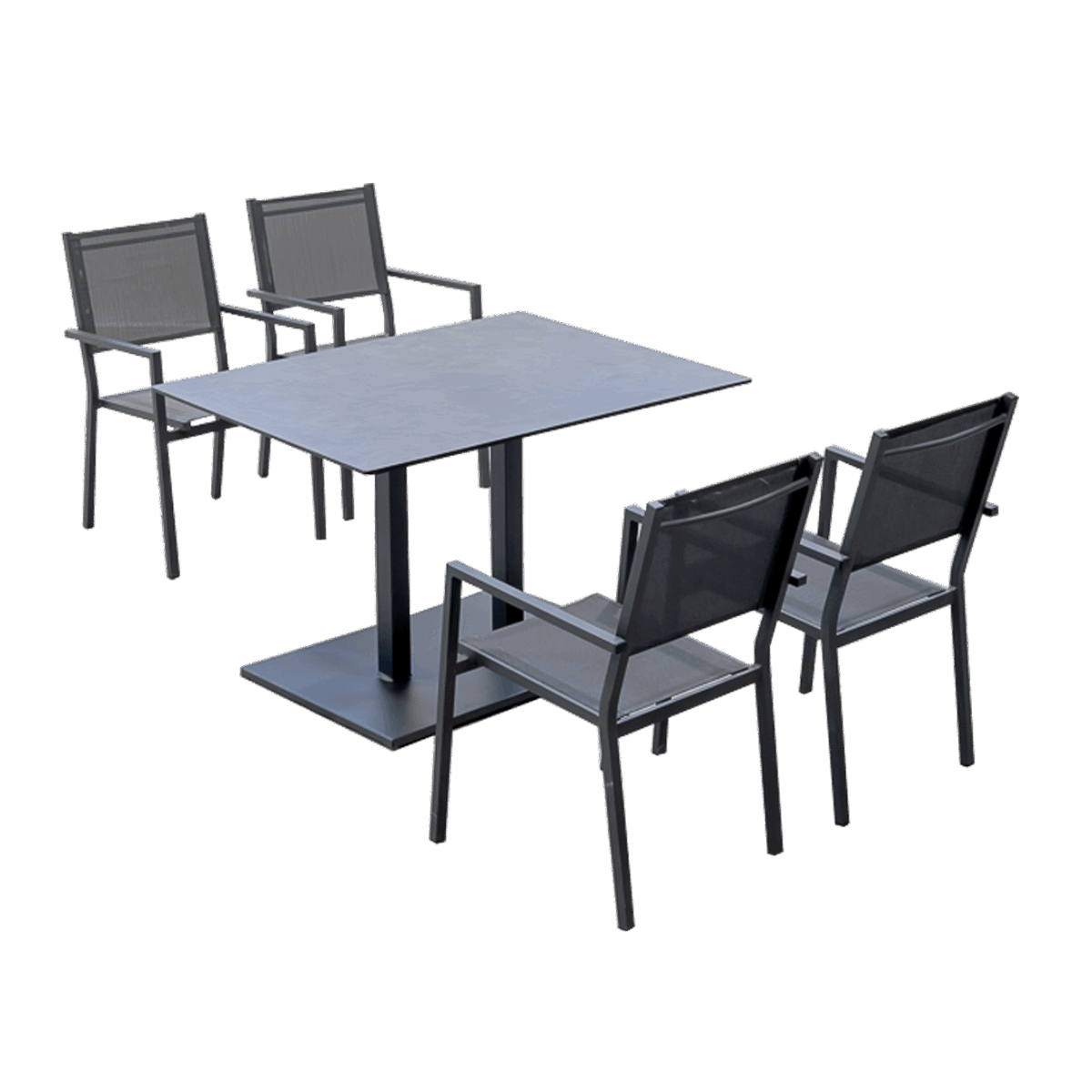 Conjunto de mesa y 4 sillas de hostelería Brisol 130