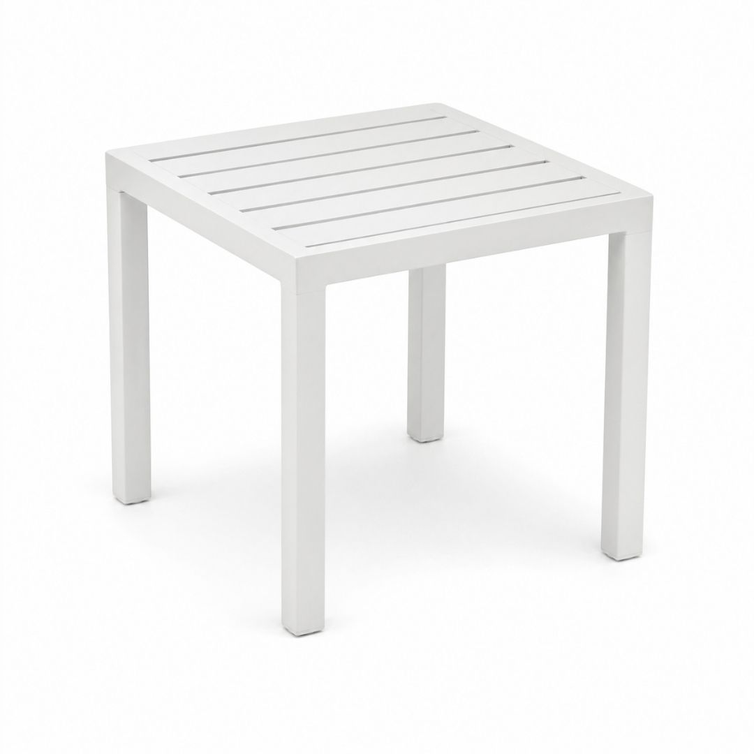 Mesa auxiliar cuadrada de aluminio Piscis