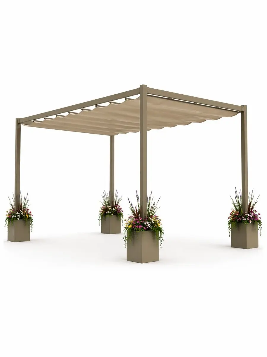 Pérgola de jardín Kavana con toldo retráctil 400