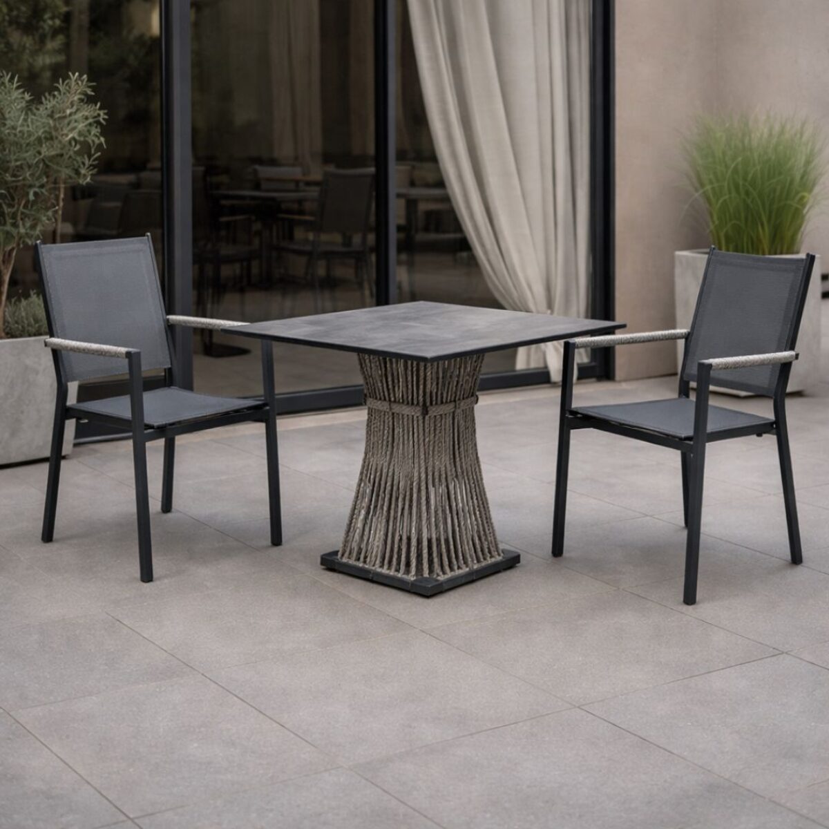 Conjunto de mesa y dos sillas ALBI 90/MOASIS