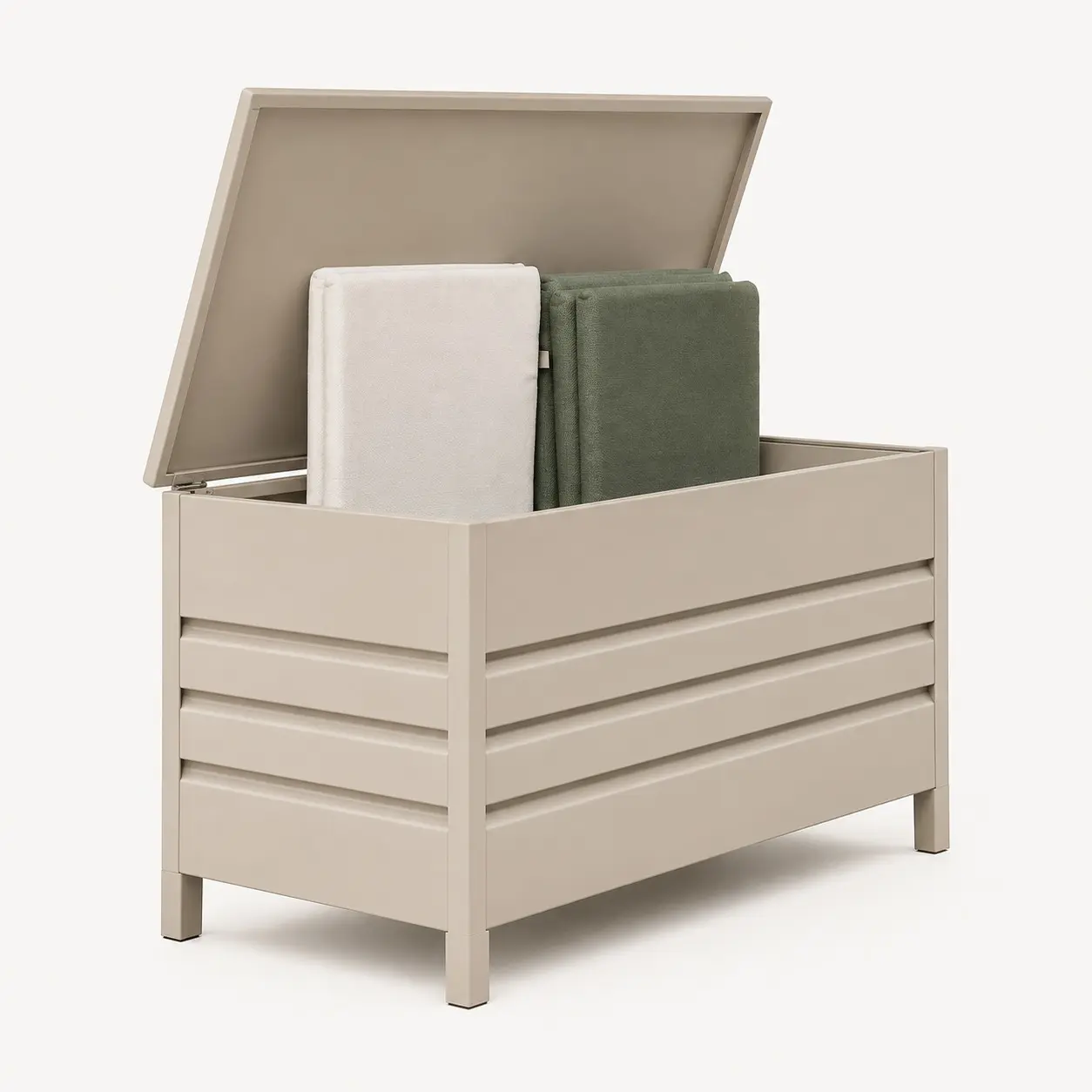 baúl para exterior con patas de aluminio estanco