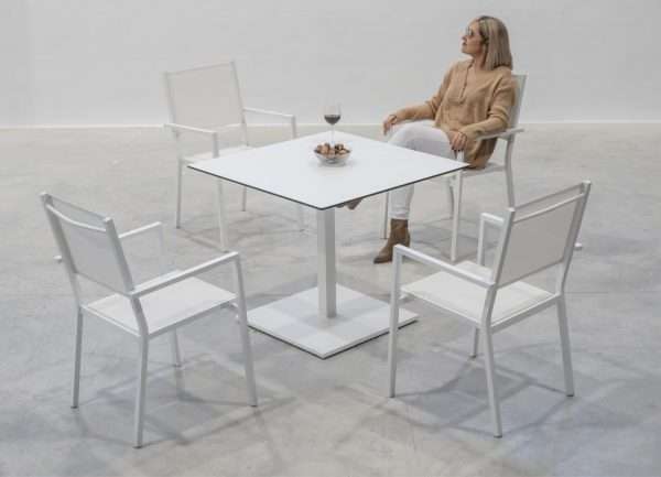 Pack de mesa y 4 sillas de terraza en aluminio Brisol - Imagen 2
