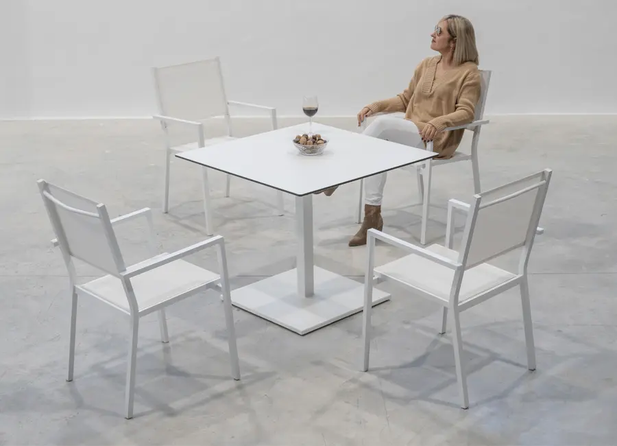 Pack de mesa y 4 sillas de terraza en aluminio Brisol - Imagen 2