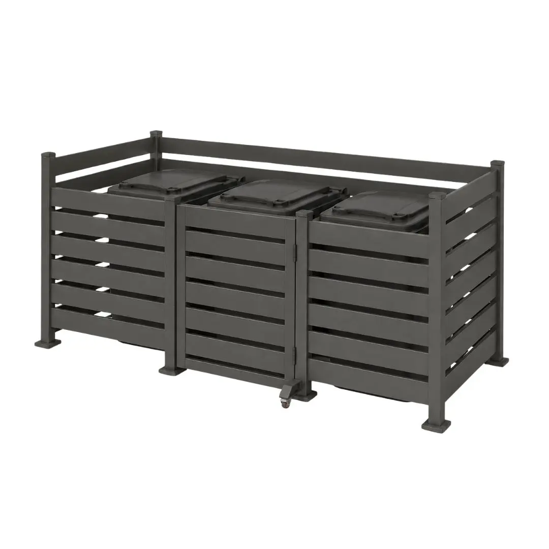 Cubrecontenedores de aluminio con puerta