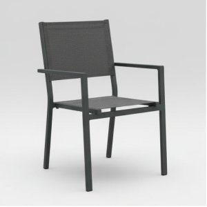 Silla para jardín de aluminio y textilene Córcega