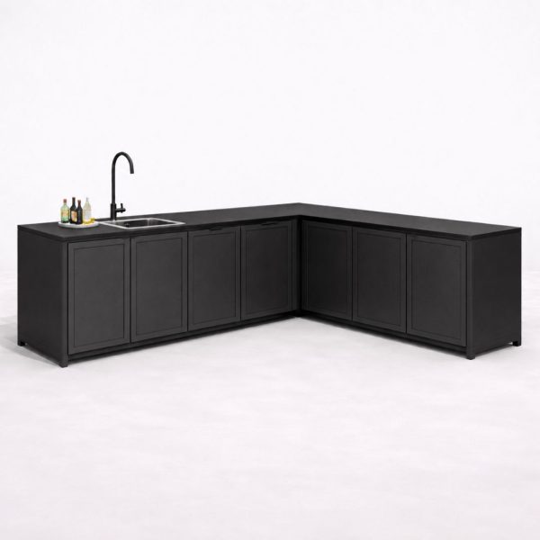 Cocina de exterior modular antracita