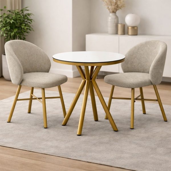 Conjunto de mesa y sillones tapizados NEMUS 80/CAREY