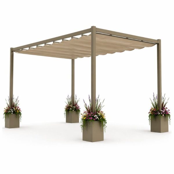 Pérgola de jardín Kavana con toldo retráctil 400