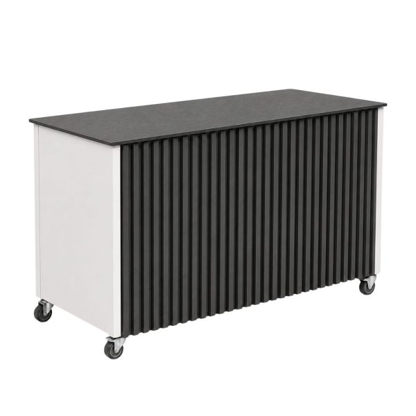 baúl de jardín de aluminio con ruedas