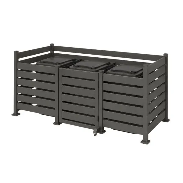 Cubrecontenedores de aluminio con puerta