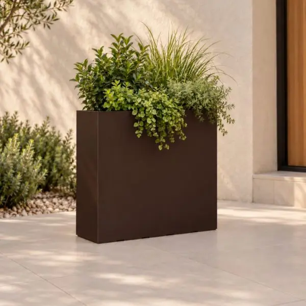 Jardinera rectangular alta