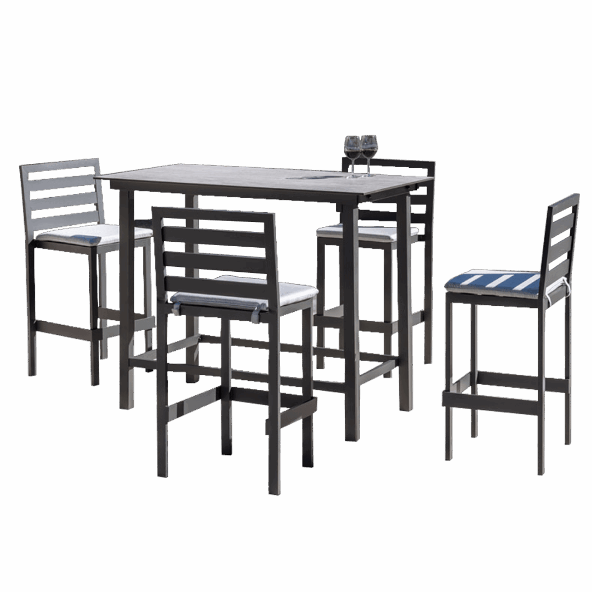 Conjunto de mesa alta y taburetes de bar Tropea HPL-130/Maribor