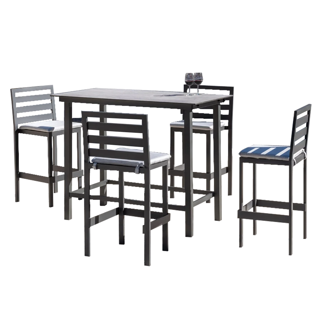 Conjunto de mesa alta y taburetes de bar Tropea HPL-130/Maribor