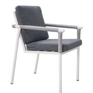 silla de cuerda y aluminio merlot
