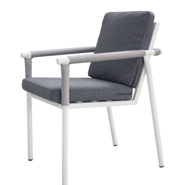 silla de cuerda y aluminio merlot